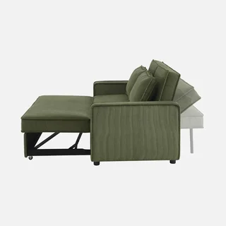 3-Sitzer Cord-Samt Schlafsofa Chill umwandelbar mit ausfahrbaren Füßen