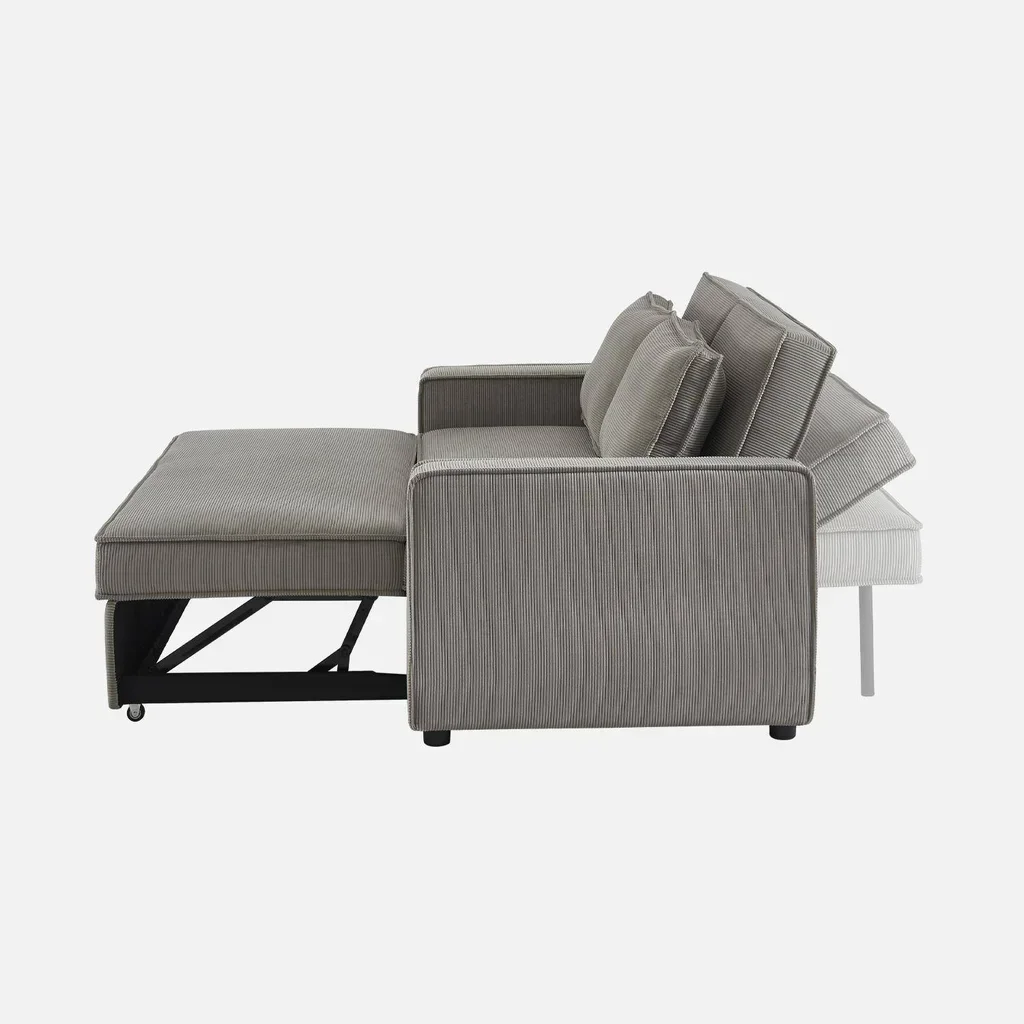 3-Sitzer Cord-Samt Schlafsofa ausklappbar Chill