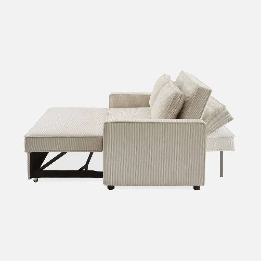 3-Sitzer Cord-Samt Schlafsofa ausklappbar Chill