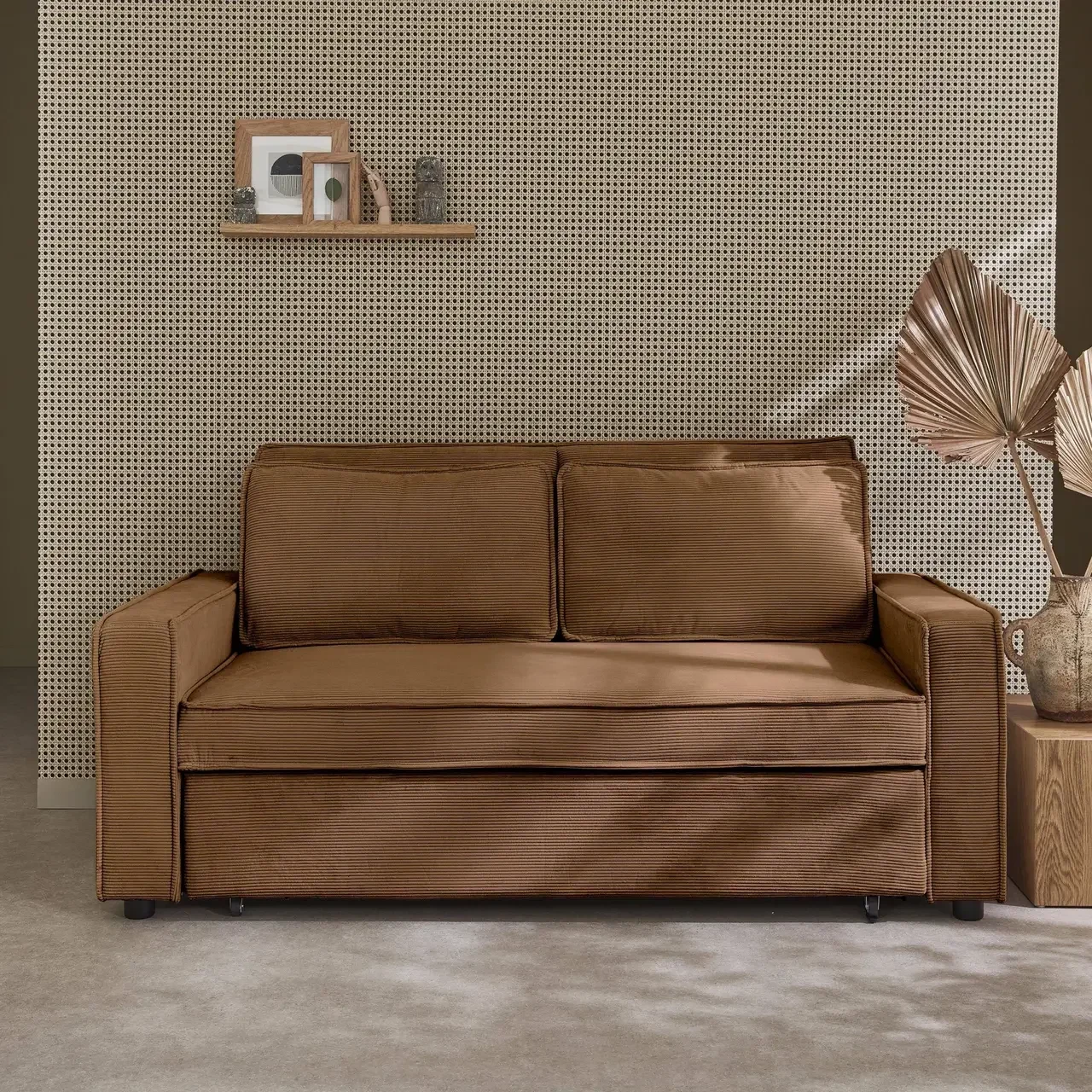 3-Sitzer Cord-Samt Schlafsofa ausklappbar Chill