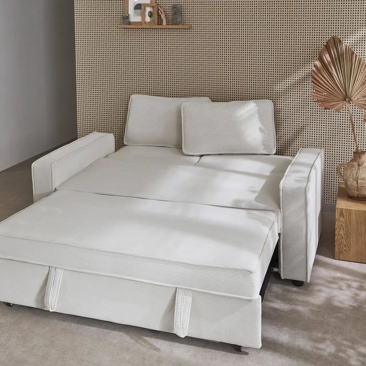 3-Sitzer Cord-Samt Schlafsofa ausklappbar Chill