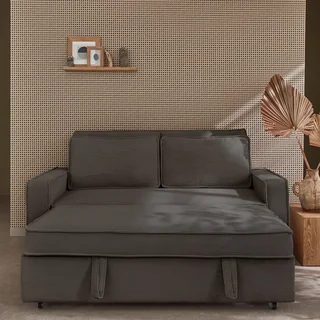 3-Sitzer Cord-Samt Schlafsofa ausklappbar Chill