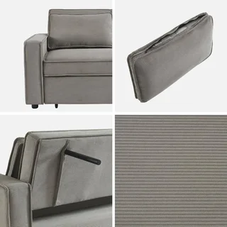 3-Sitzer Cord-Samt Schlafsofa ausklappbar Chill