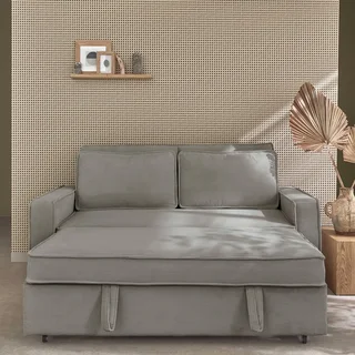3-Sitzer Cord-Samt Schlafsofa ausklappbar Chill