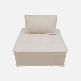 Canapé modulable chauffeuse capitonnée beige Dao 90x90cm