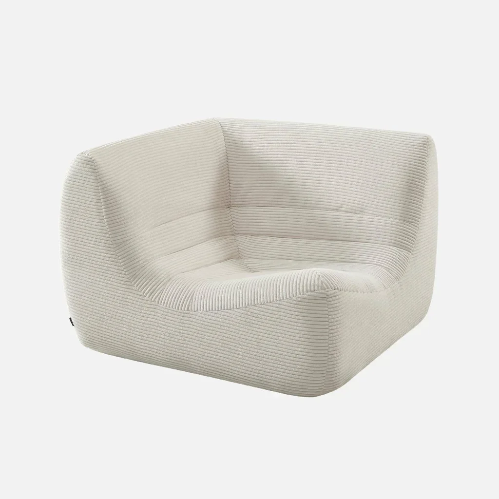 Modulares Ecksofa 7-Sitzer Cord-Samt Sokol mit Fußhocker