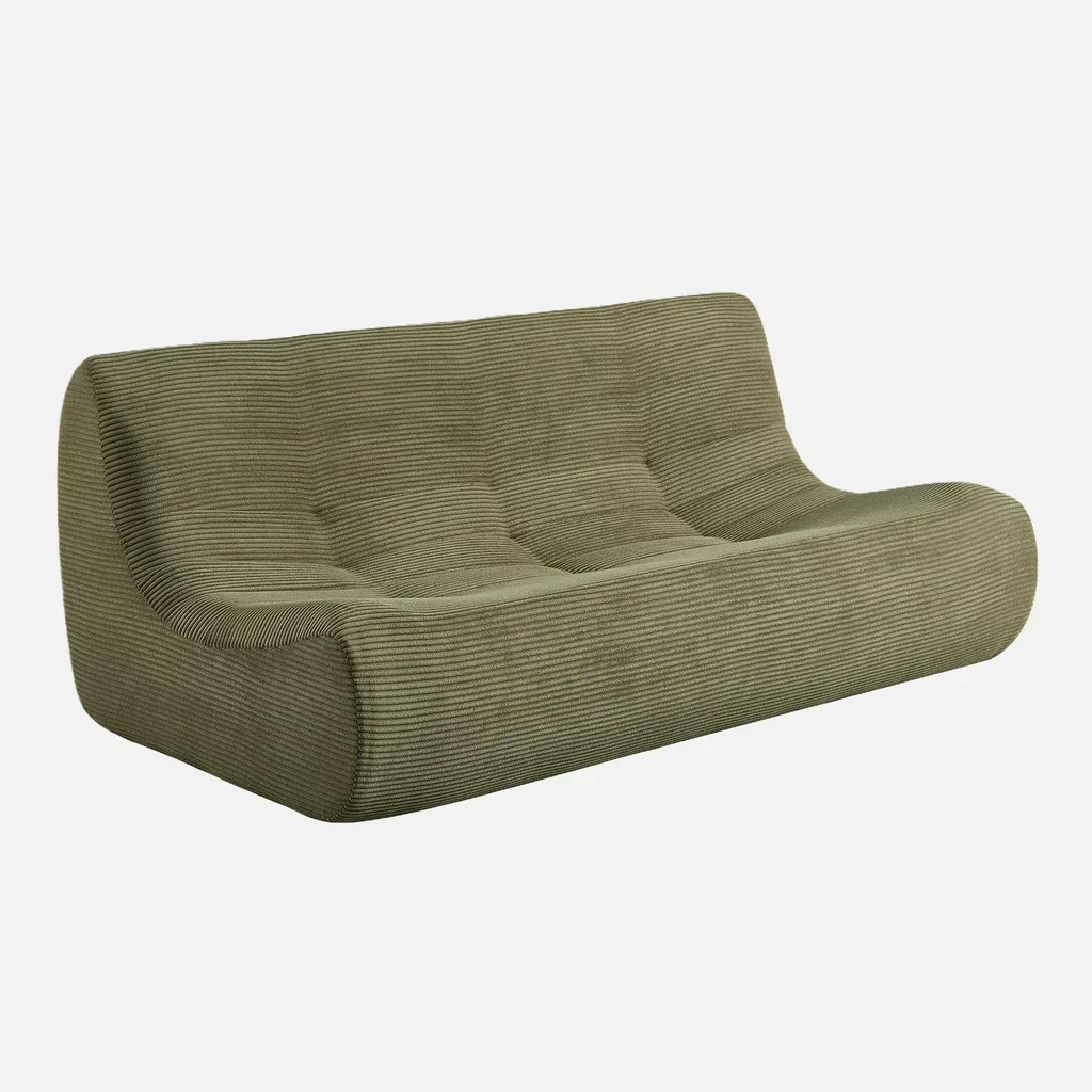 Modulares 7-Sitzer Ecksofa aus Kordsamt mit Hocker Sokol