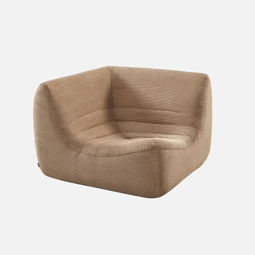 7-Sitzer Modulares Cord-Samt Ecksofa mit Fußhocker Sokol