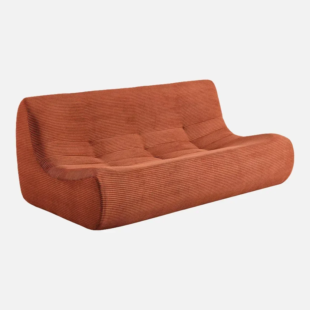 7-Sitzer modulares Cord-Samt Sofa mit Hocker Sokol