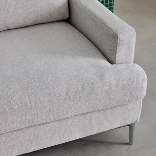 Divano tre posti tessuto bianco sporco design moderno soggiorno elegante