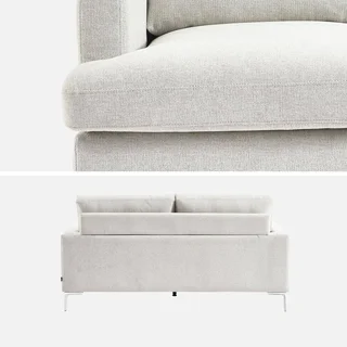 Divano tre posti tessuto bianco sporco design moderno soggiorno elegante