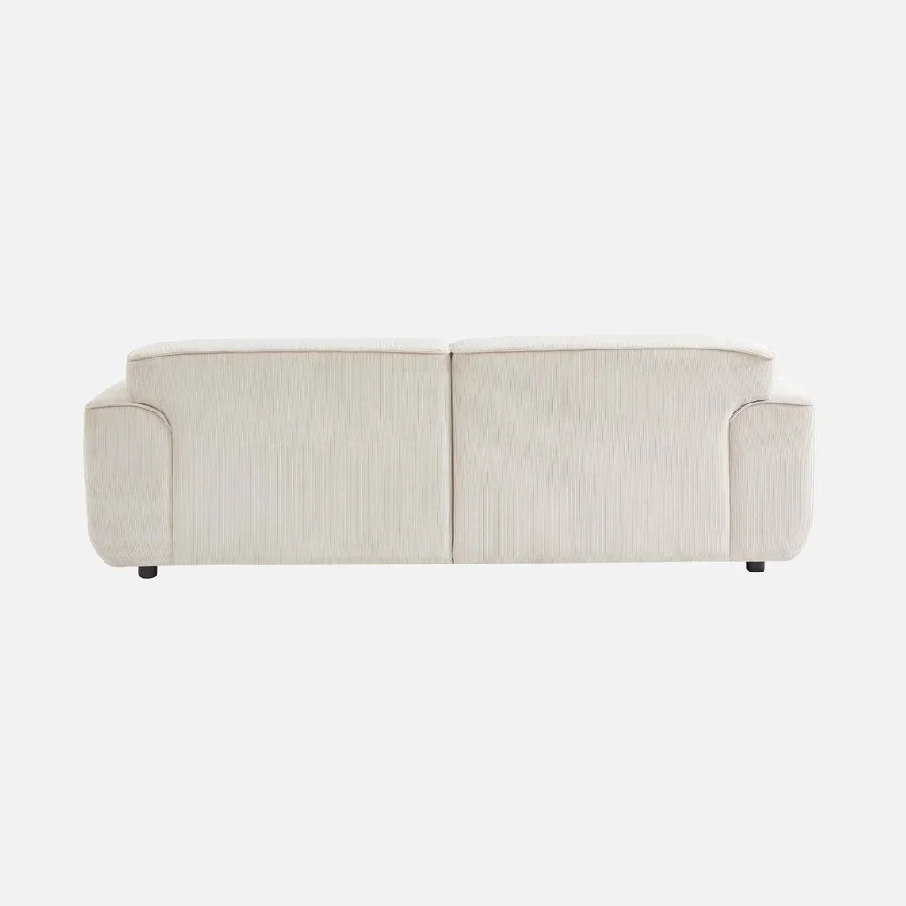 Sofá Wallas 3 Lugares Veludo Cotelê Greige Elegante e Confortável