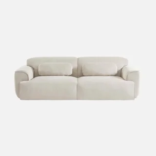Sofá Wallas 3 Lugares Veludo Cotelê Greige Elegante e Confortável