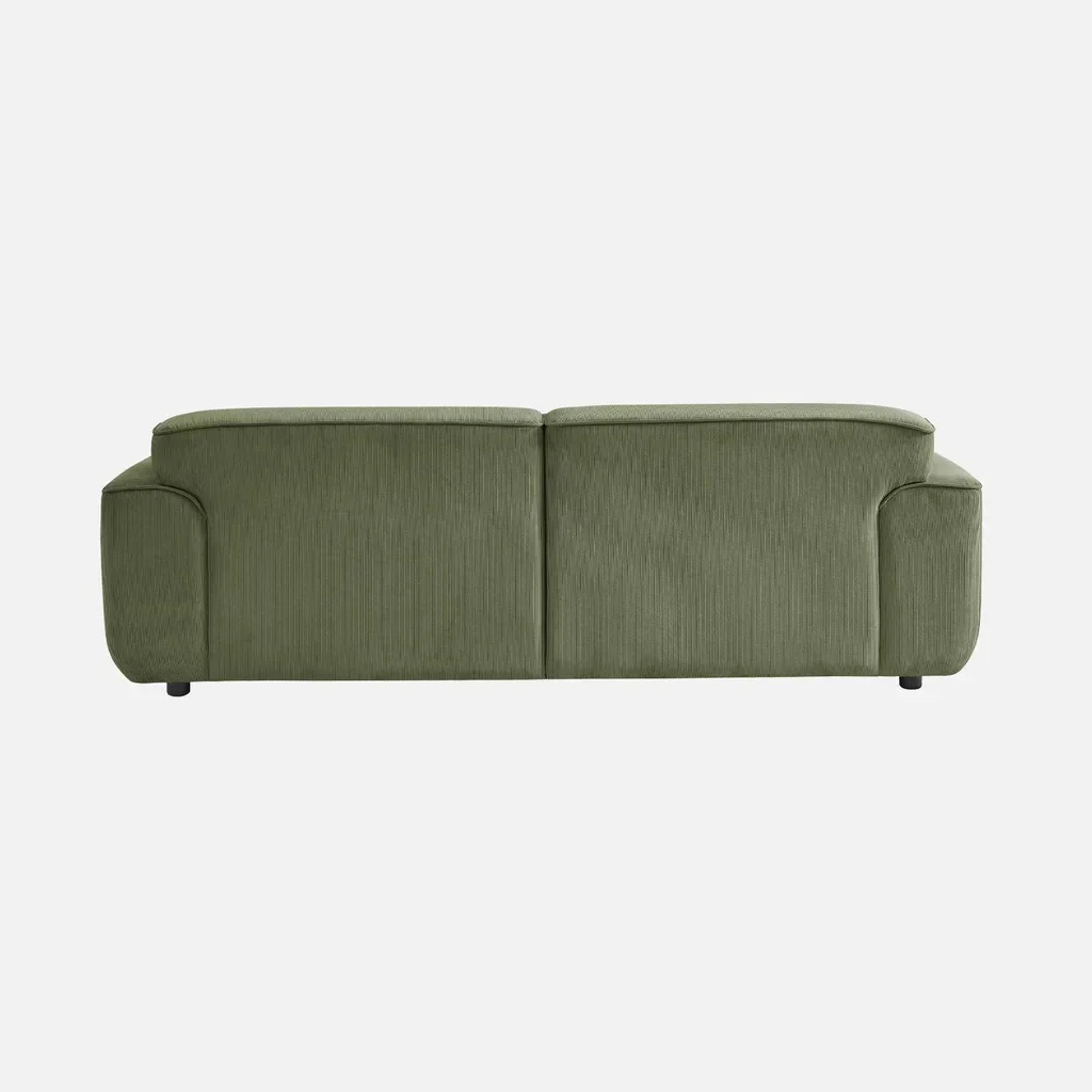 Sofá 3 lugares Wallas veludo canelado greige design contemporâneo
