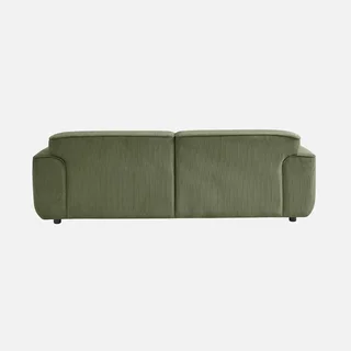 Sofá 3 lugares Wallas veludo canelado greige design contemporâneo