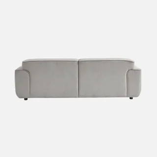 Sofá 3 lugares veludo corduroy greige design minimalista Wallas