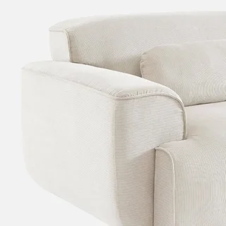Sofá Wallas 3 Lugares Veludo Cotelê Greige Elegante e Confortável