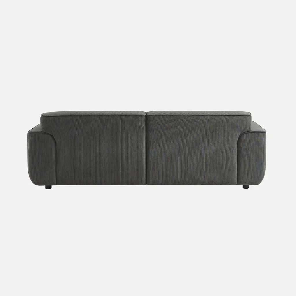 Sofá 3 Lugares Wallas Veludo Cotelê Greige Design Contemporâneo Sala de Estar