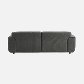 Sofá 3 Lugares Wallas Veludo Cotelê Greige Design Contemporâneo Sala de Estar