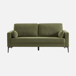 Beiges Kordsamt 3-Sitzer Sofa mit schwarzen Metallbeinen skandinavischer Stil Bjorn