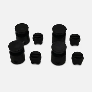 Capuchon montant filet trampoline - Lot 4 pièces noir