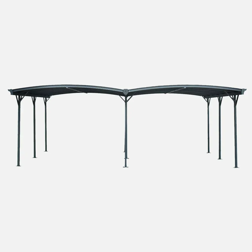 Carport aluminium 30 m² avec extension polycarbonate