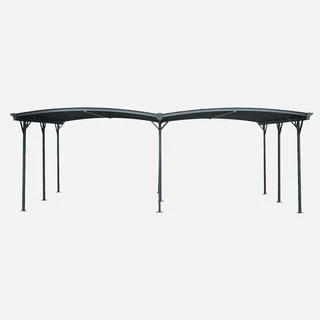 Carport aluminium 30 m² avec extension polycarbonate