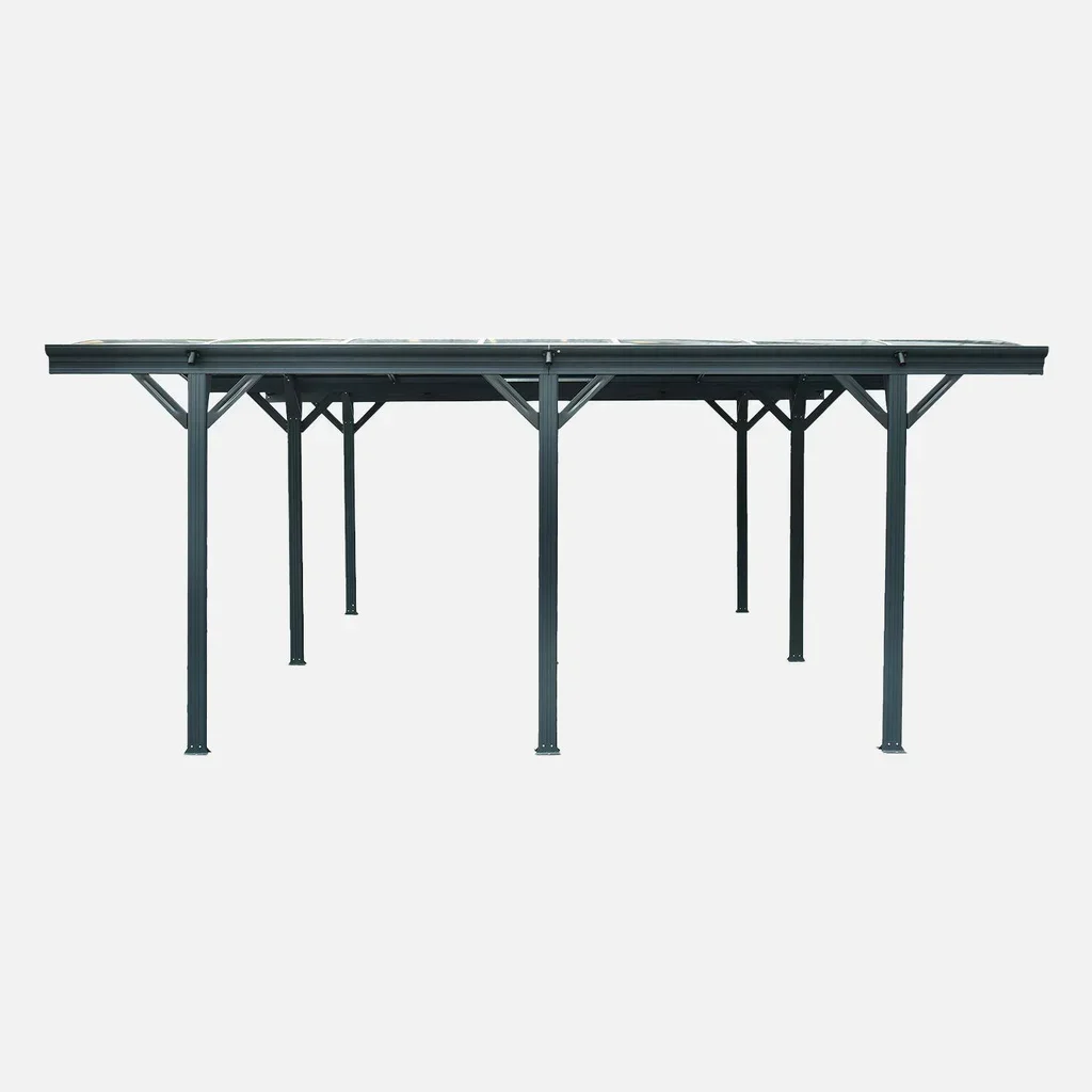 Carport aluminium 30 m² avec extension polycarbonate