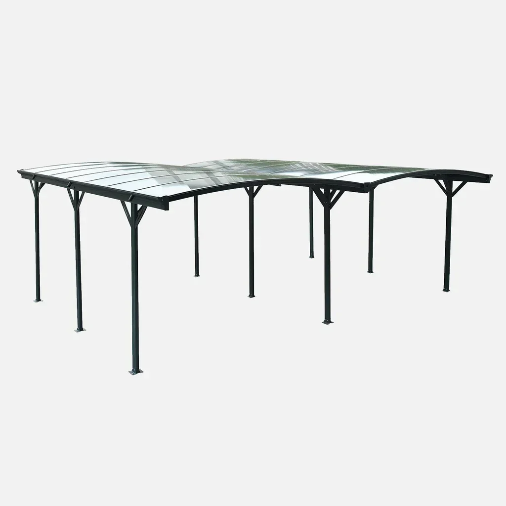 Carport aluminium 30 m² avec extension polycarbonate