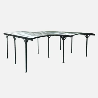 Carport aluminium 30 m² avec extension polycarbonate