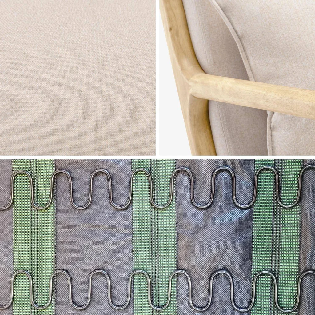 Fauteuil à bascule Lorens bleu en hévéa massif style scandinave