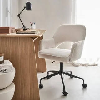 Chaise de bureau pivotante bouclette Jim vintage confort réglable