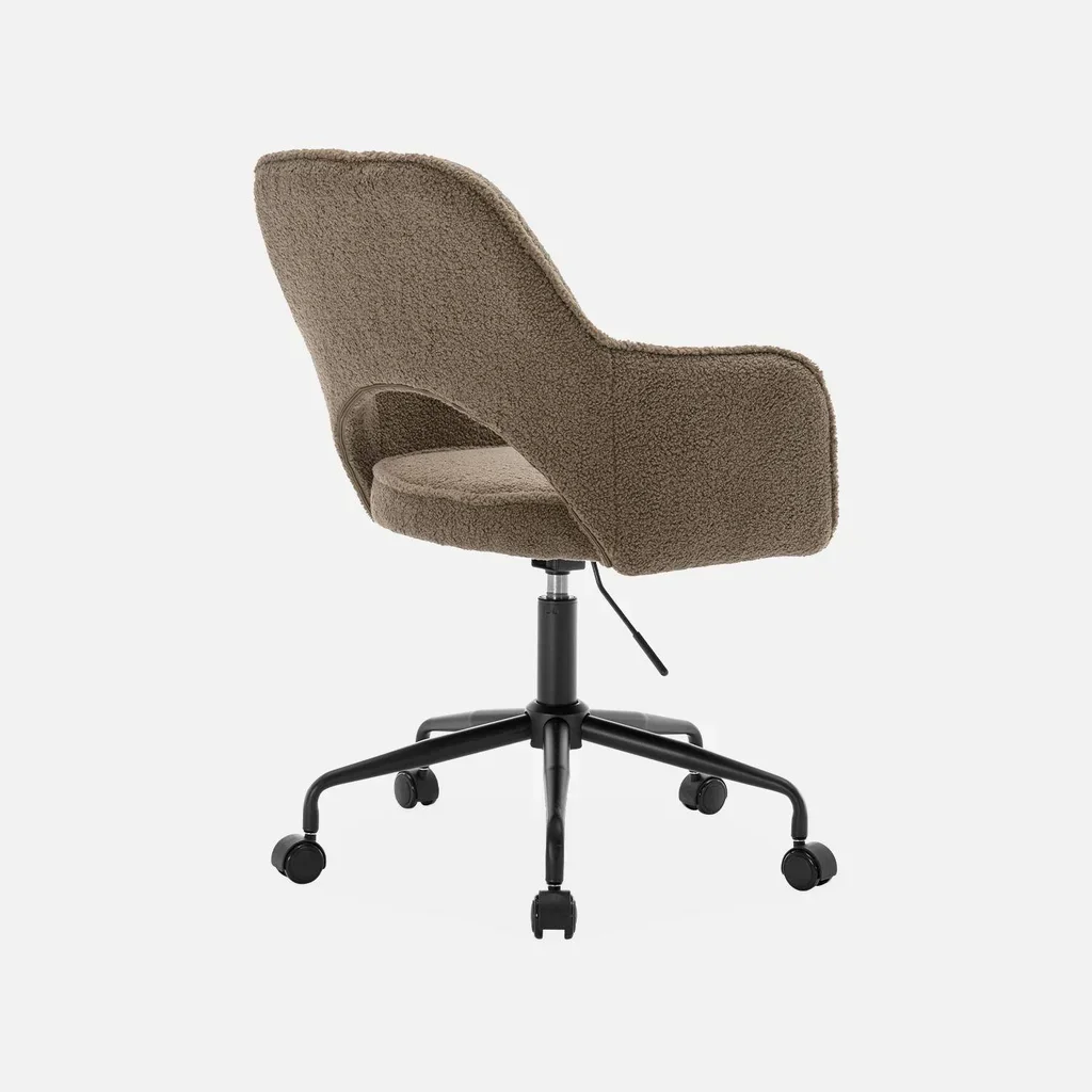 Chaise de bureau Jim pivotante bouclette vintage confort