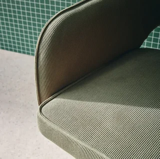 Sedia da Ufficio Velluto a Coste Cachi Base Cromata con Ruote Jim