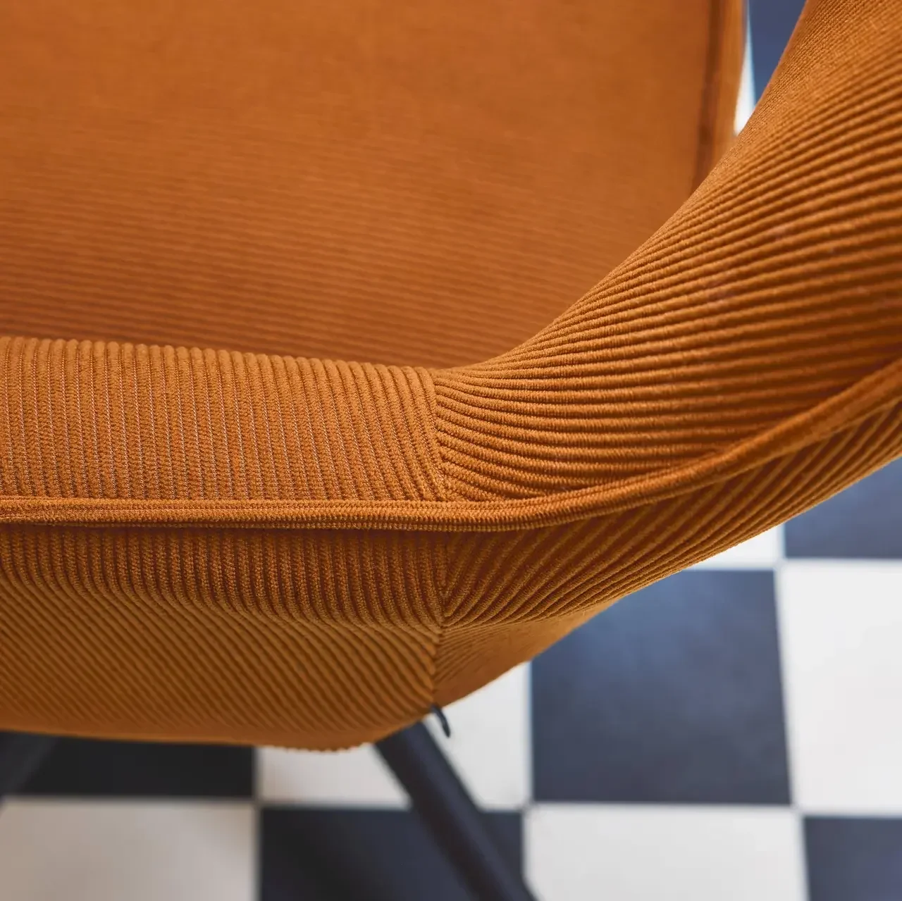Chaise bureau velours côtelé kaki pivotante à roulettes Jim