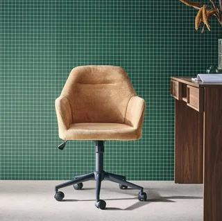 Chaise bureau pivotante réglable métal tissu chenille confort