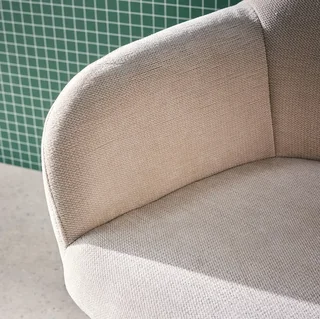 Chaise de bureau pivotante réglable en tissu chenille et métal noir mat