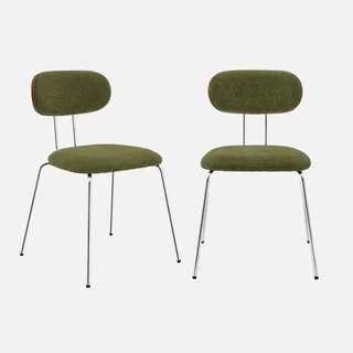 Chaise design bois courbé noyer tissu déperlant Oeko Tex lot 2