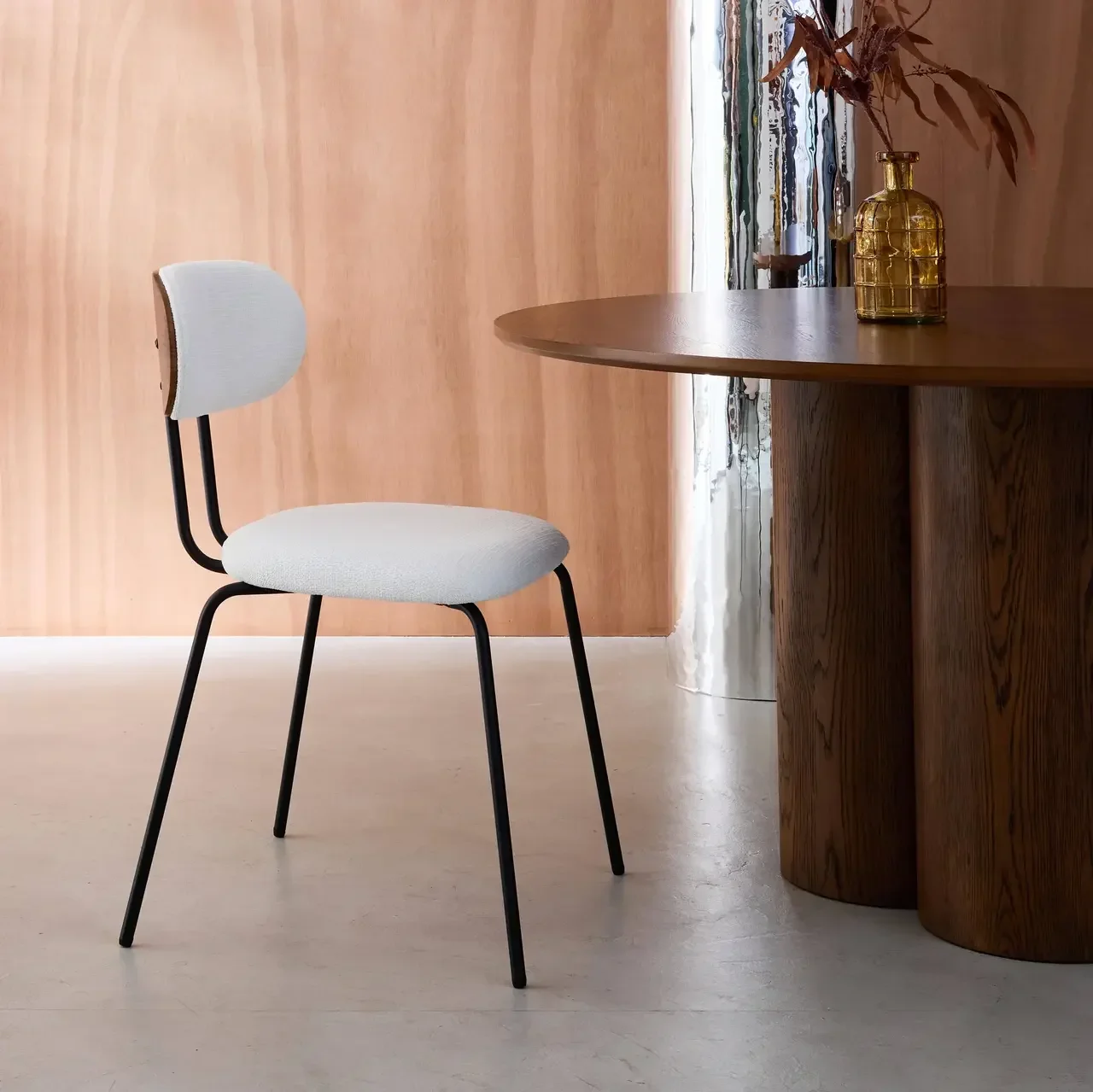 2 Pack Bentwood Walnut Dining Chairs with Waterproof Fabric Upholstery - Modern Design