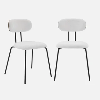 2 Pack Bentwood Walnut Dining Chairs with Waterproof Fabric Upholstery - Modern Design