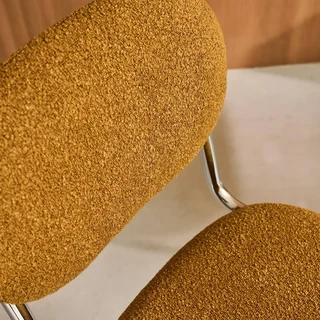 Cadeiras Cantilever Maloa Bouclé Metal Cromado Conjunto 2