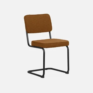 Chaises cantilever design rétro Maja vert bouclette lot de 2