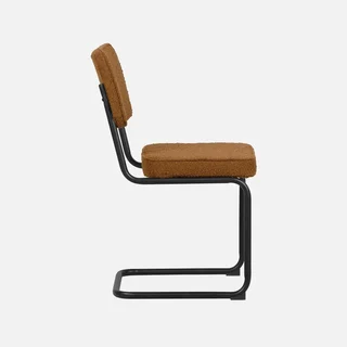 Chaises cantilever design rétro Maja vert bouclette lot de 2