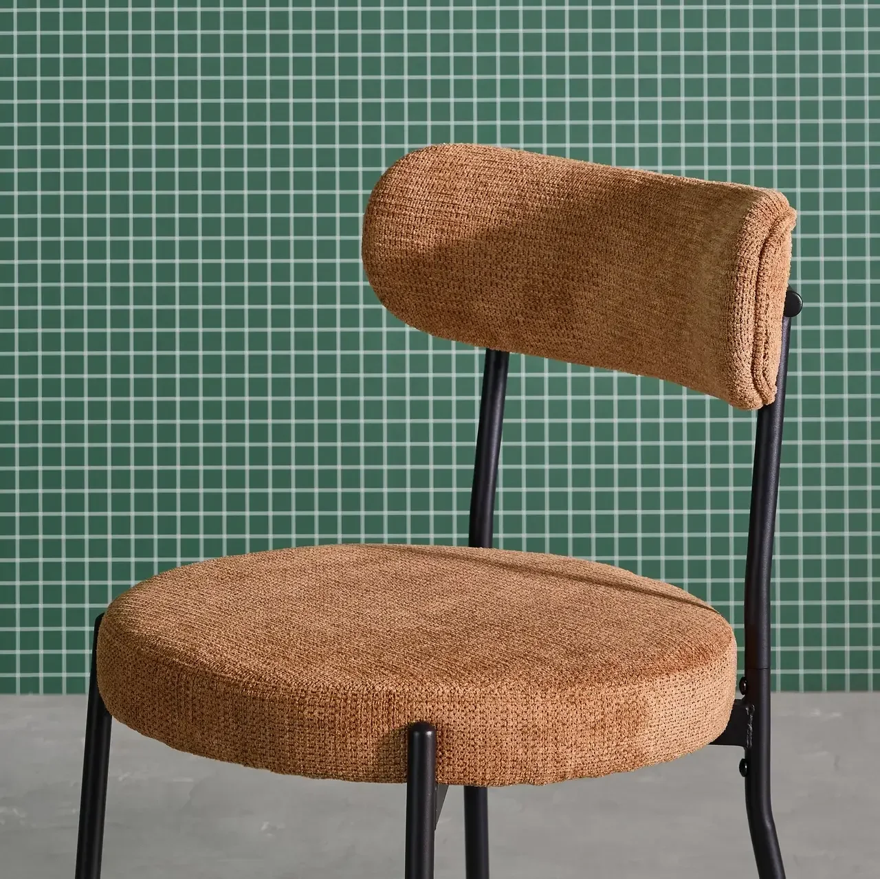 Black Livia Chenille Designer Chair - Set of 2
