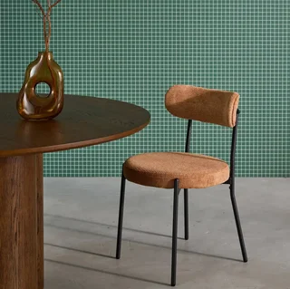 Black Livia Chenille Designer Chair - Set of 2