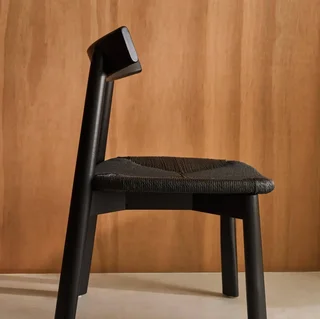 Chaises scandinaves bois hévéa corde naturelle lot 2