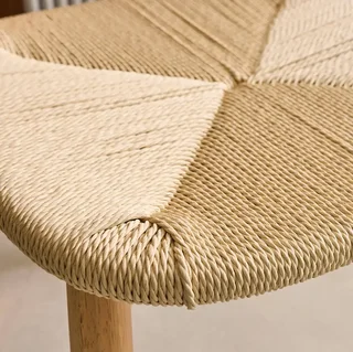 Chaises scandinaves bois hévéa corde naturelle lot 2