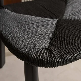 Chaises scandinaves bois hévéa corde naturelle lot 2