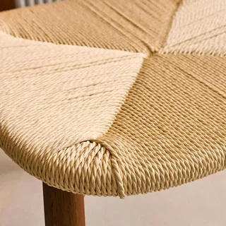 Chaise scandinave bois hévéa corde naturelle lot 2