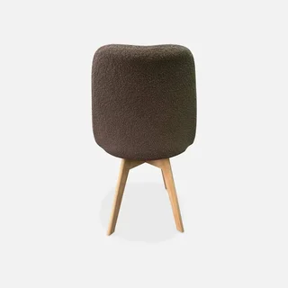 Chaise scandinave hêtre massif tissu bouclette - Lot de 4